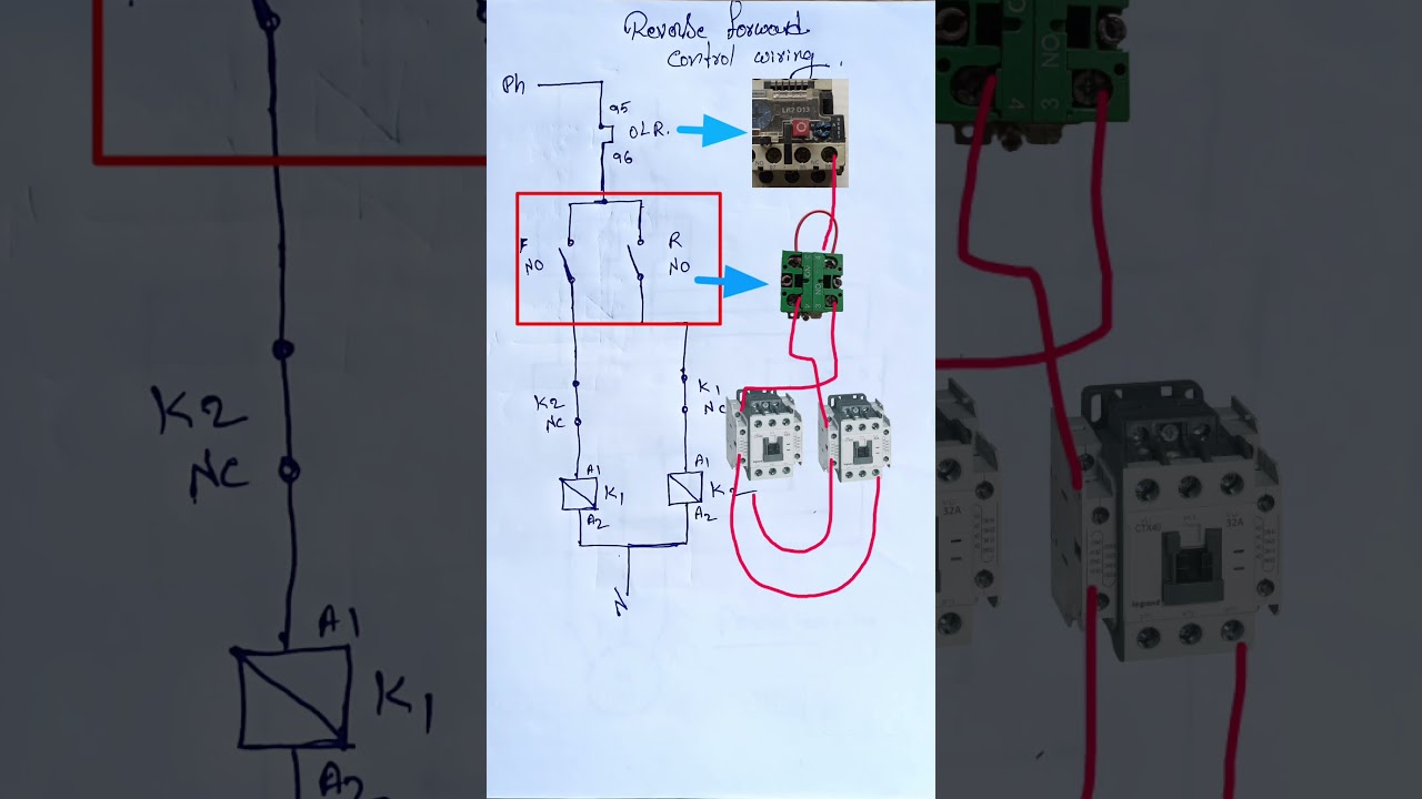 Forward & Reverse DOL Starter Circuit Diagram β‘