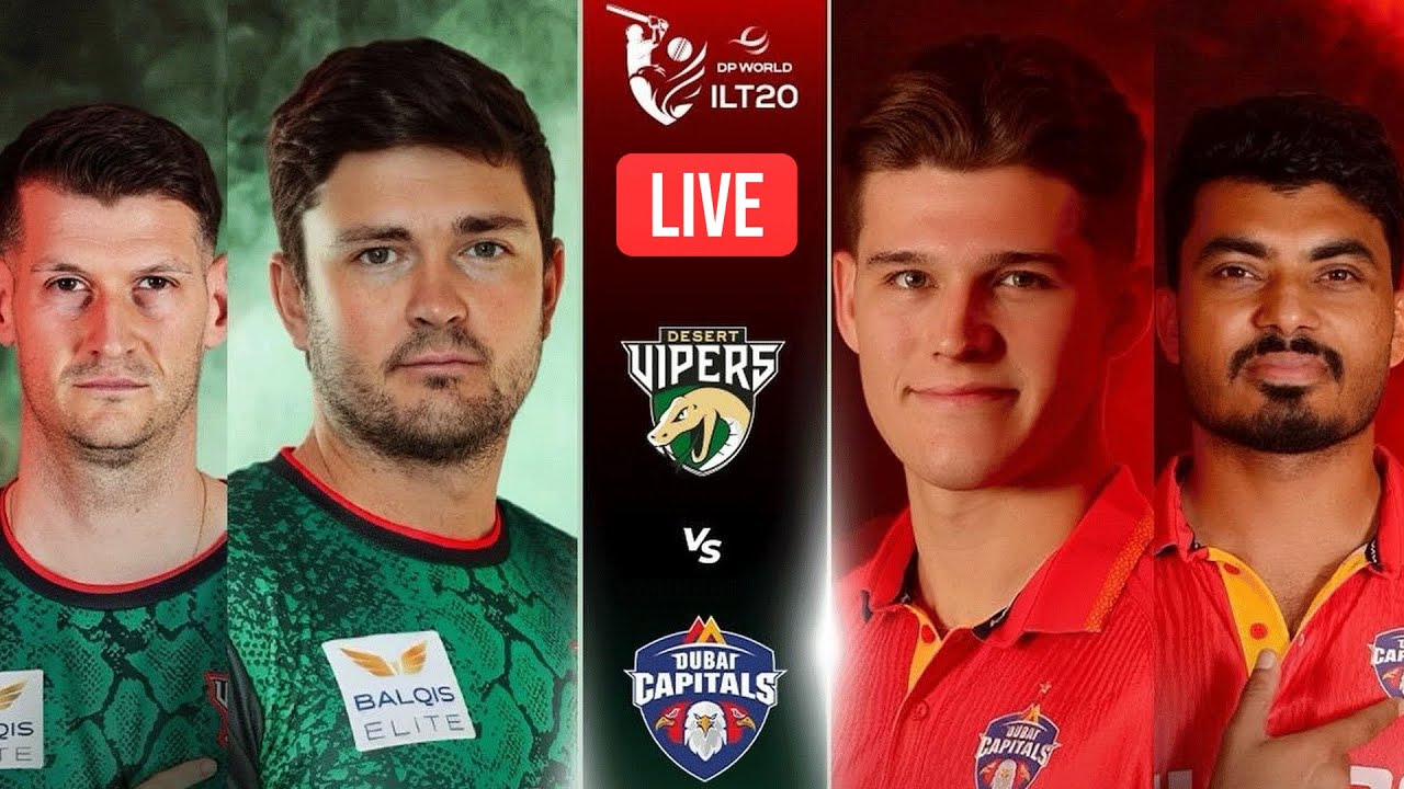 Desert Vipers vs Dubai Capitals - Match 15 | ILT20 Live