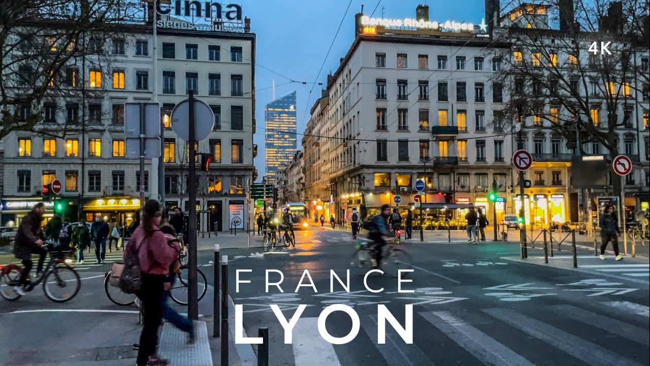 Explore Lyon in Stunning 4K HDR: A Beautiful Evening Walking Tour 🇫🇷
