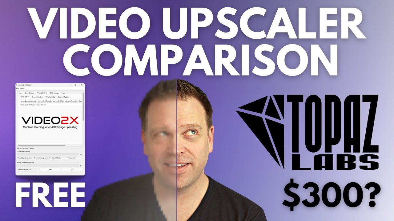 FREE vs. PAID Video Upscaling: Video2X vs. Topaz Video AI Explained 🎥