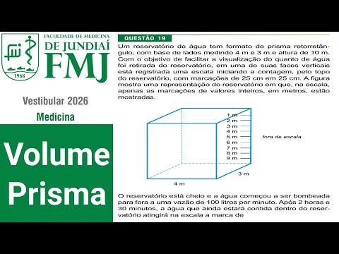 ⚕️FMJ 2026 📌Volume do Prisma ✅ Questão de Matemática Resolvida