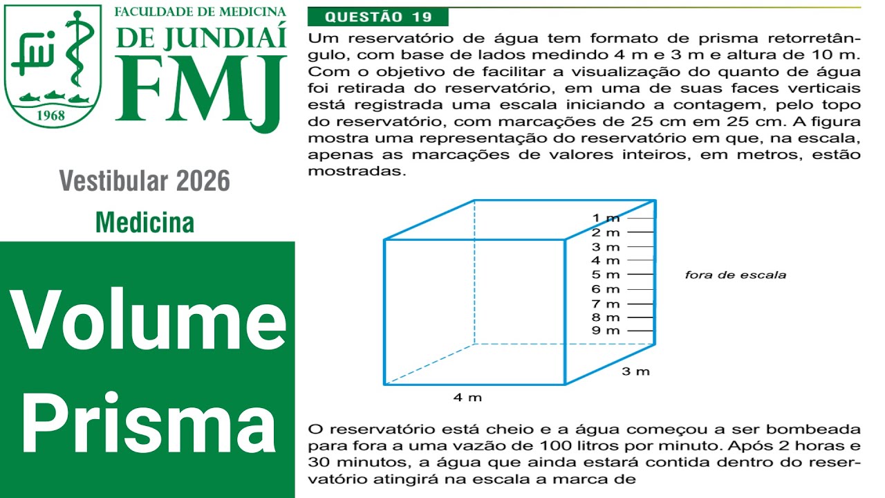 FMJ 2026: Resolução de Questão sobre Volume do Prisma