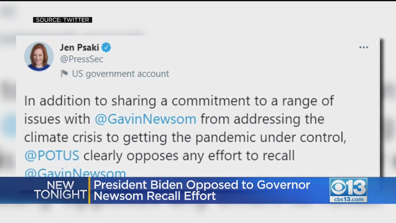 Biden Opposed To Governor Newsom Recall Effort