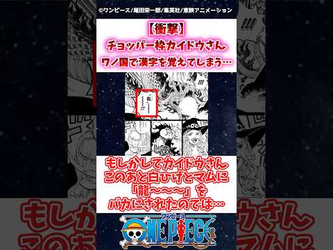 【ワンピース】最新話1163話チョッパー枠カイドウさんワノ国で漢字を覚えてしまう… #1163話 #ワンピース #onepiece #反応集