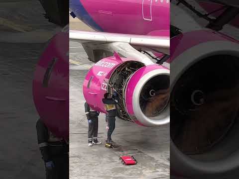 Guy fixes a plane on the runway 😤 #wizzair