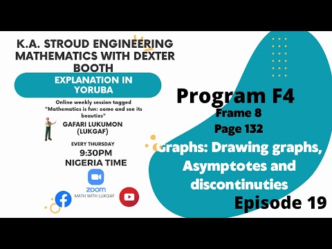 KA Stroud Engr Math 19 - Drawing graphs | Asymptotes | Discontinuities