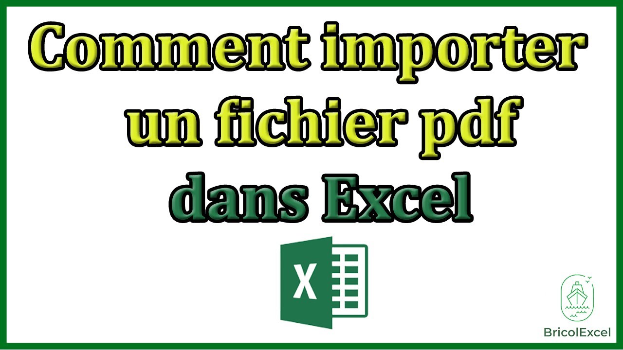 Comment importer un fichier pdf dans Excel