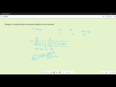 Design a Turing Machine to calculate addition of two numbers | FLAT | TOC