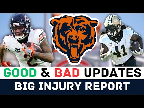 🚨Chicago Bears Get GOOD and BAD Injury News; DJ Moore, Austin Booker, & Saints BAD Report