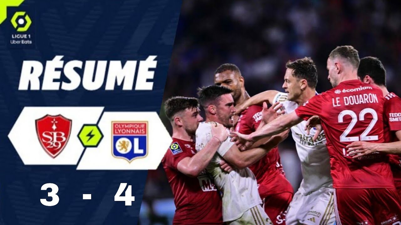 Thrilling 4-3 Victory for Olympique Lyonnais Over Stade Brestois in Ligue 1 ⚽️