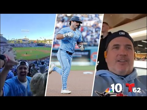 Dad of Blue Jays player Davis Schneider reacts to son's World Series homer