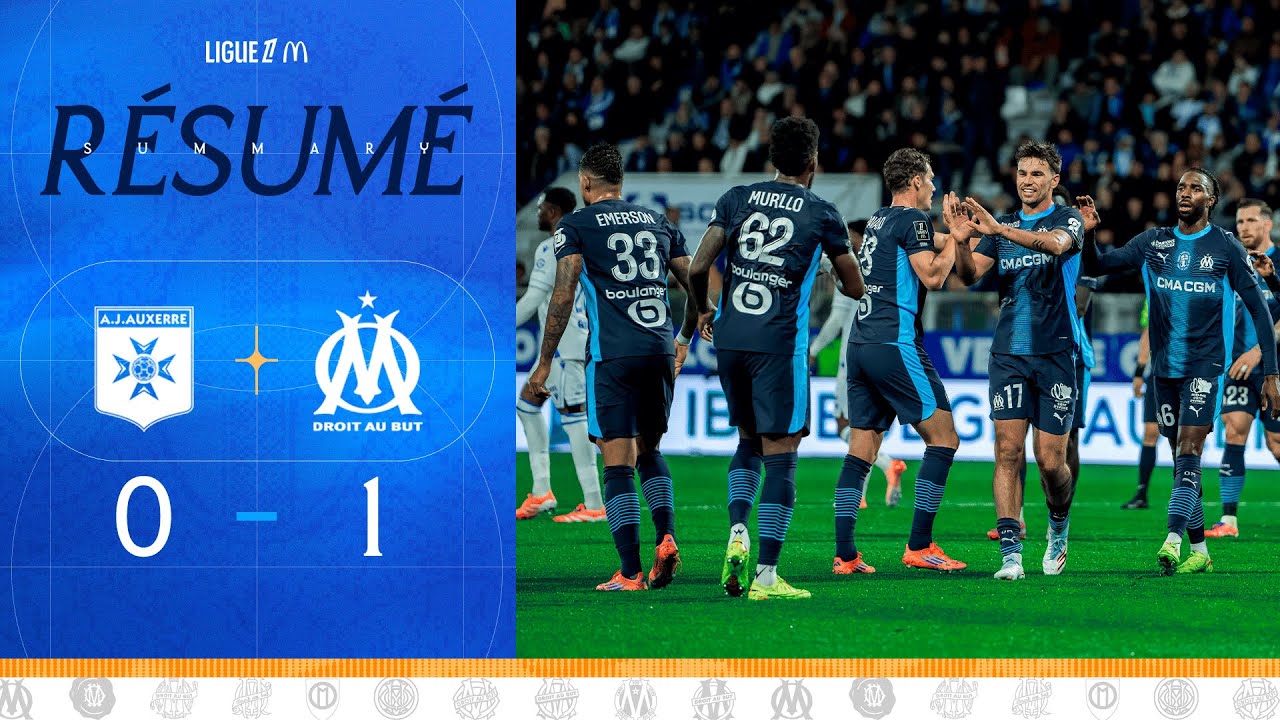 OM s'impose 1-0 à Auxerre : Résumé de la victoire cruciale ⚽