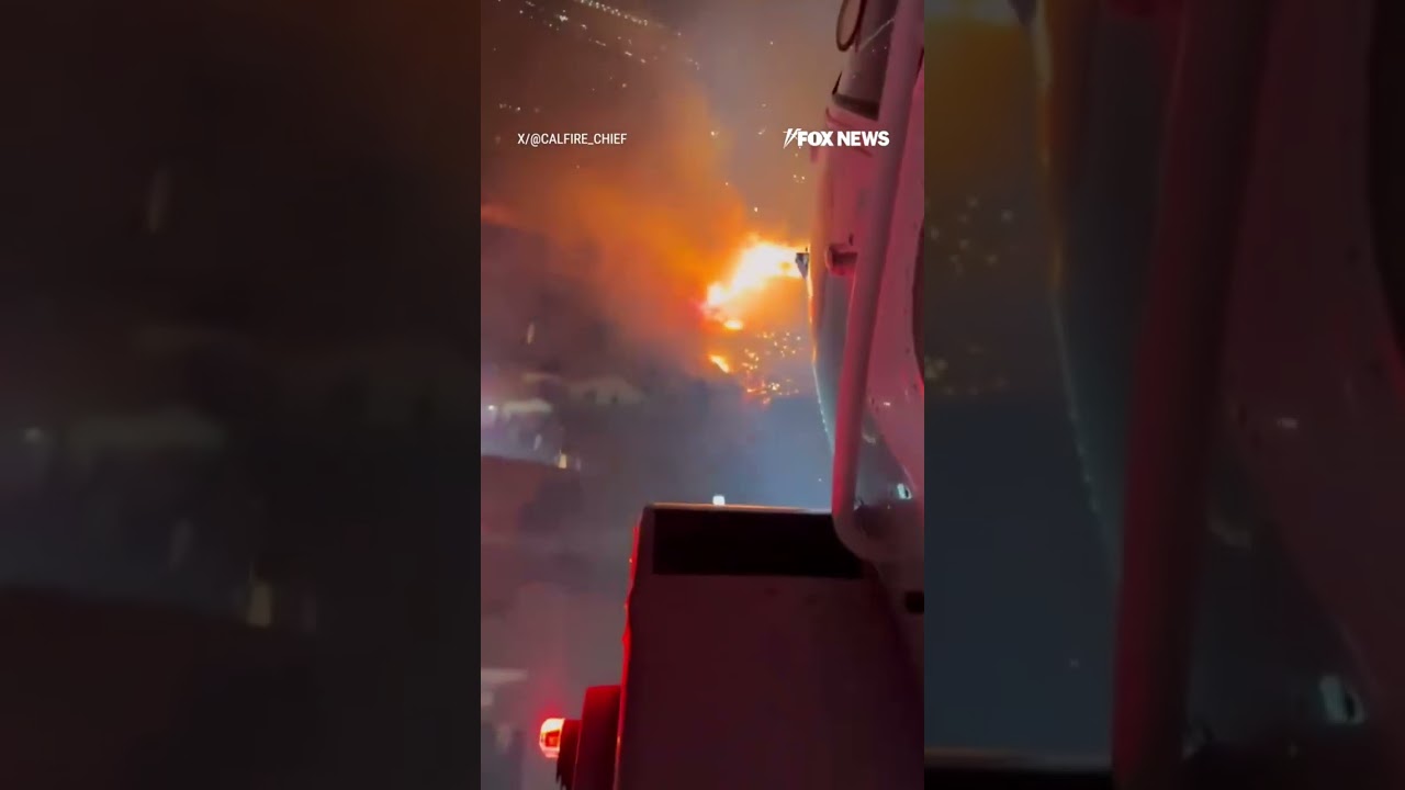FAST-MOVING FLAMES: Aerial footage captures a massive brush fire in California #foxnews #news #us
