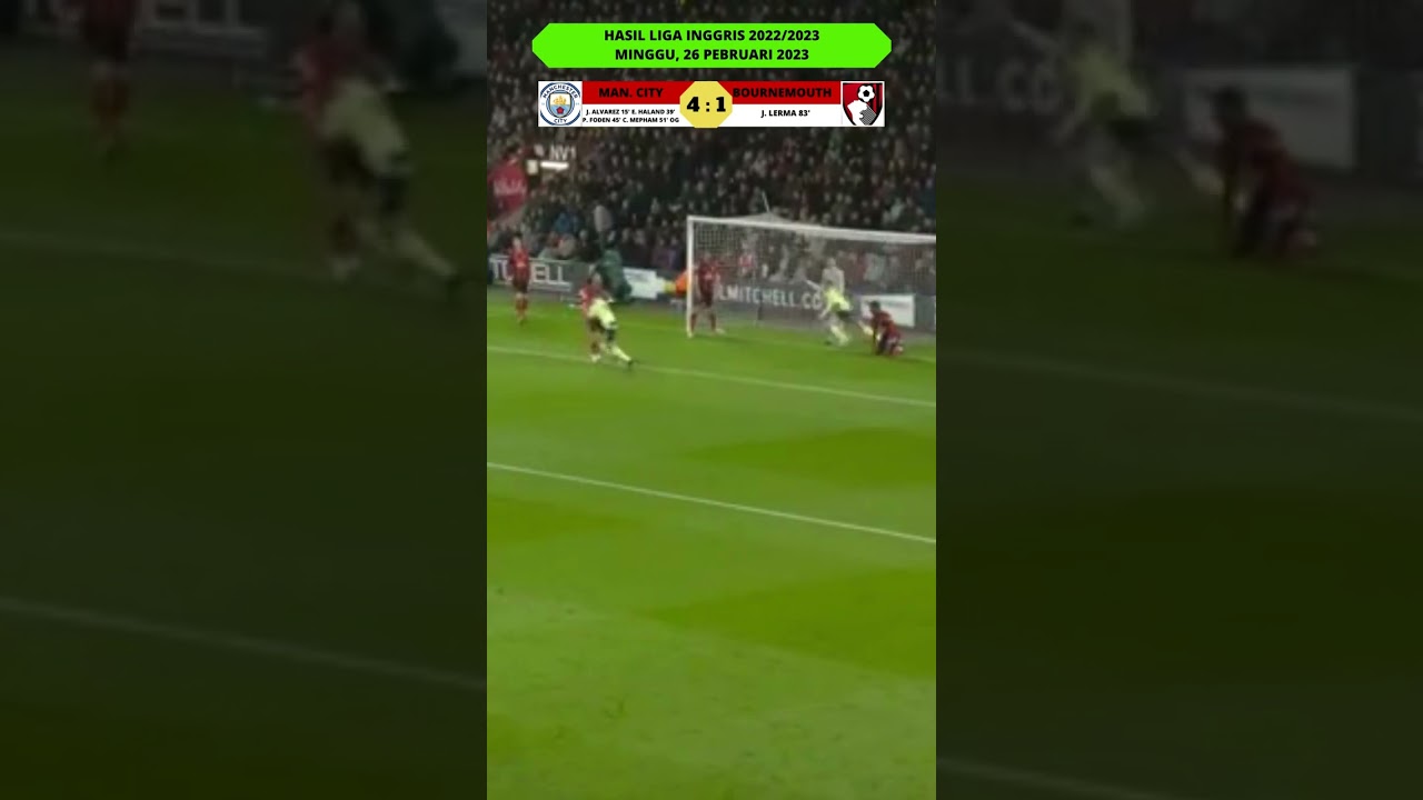 Hasil Lengkap Man City vs Bournemouth 2022/2023: Skor 4-1 ⚽