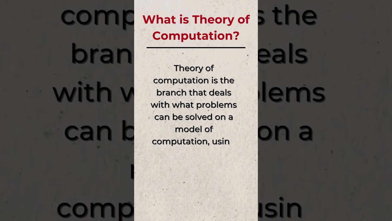 Understanding the Theory of Computation: A Quick Guide 📚