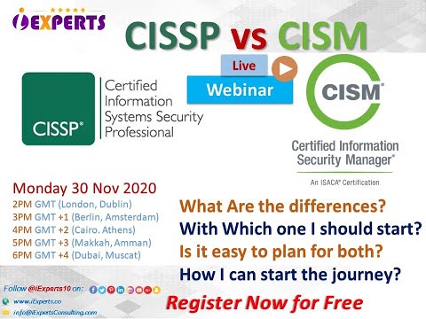 CISSP vs CISM Technical Webinar 30 Nov 2020