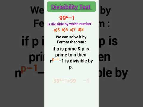 Divisibility Test by Fermat's Theorem ┃Number System ┃ #maths