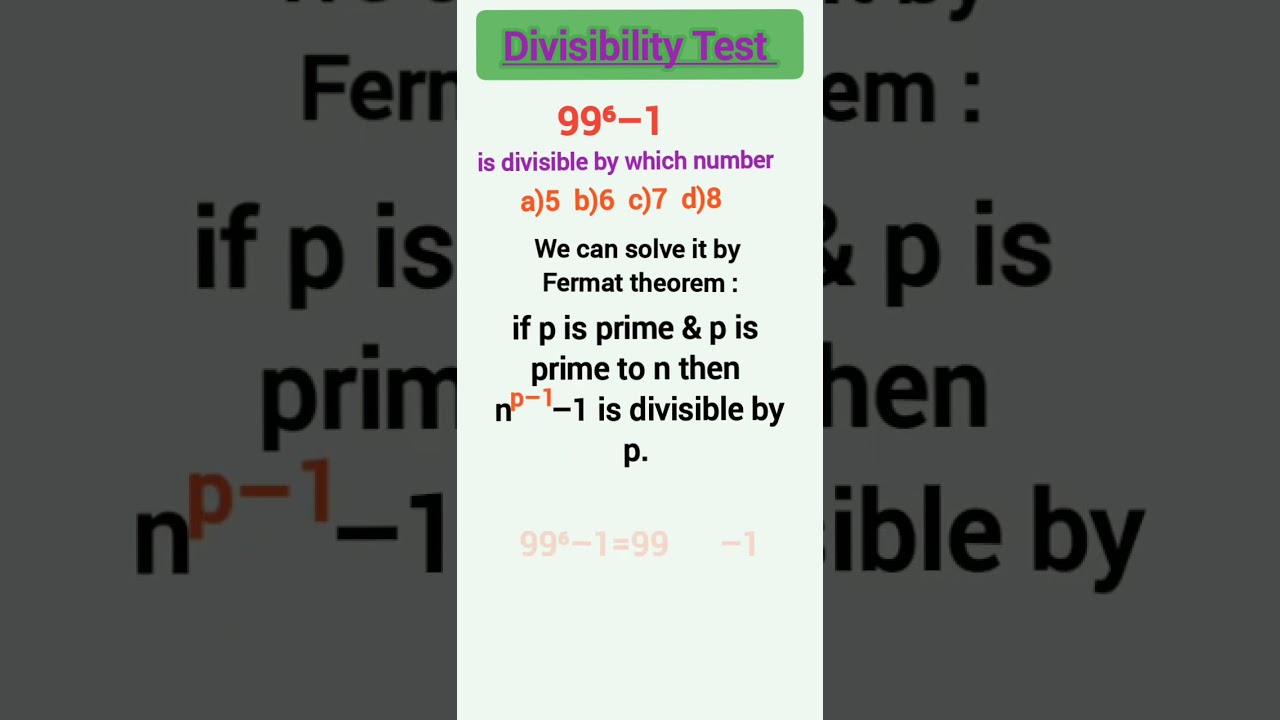 Mastering Divisibility Tests with Fermat's Theorem ЁЯзо