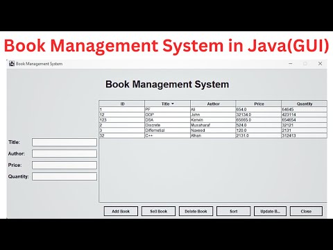 Efficient Books Management System Project in Java(GUI)with Add, Update, Sort, and Sell Functionality