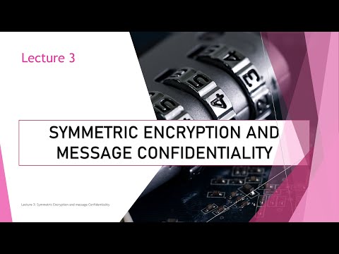 Lecture 3 SYMMETRIC ENCRYPTION AND MESSAGE CONFIDENTIALITY