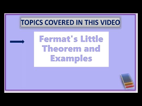 Cryptography and Network Security: #12 Fermat's Little Theorem