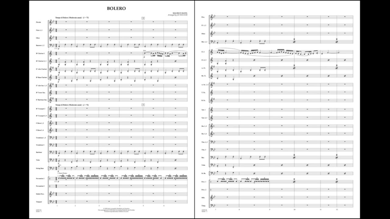 Bolero by Ravel / Arr. Bocook - Grade 4 🎶