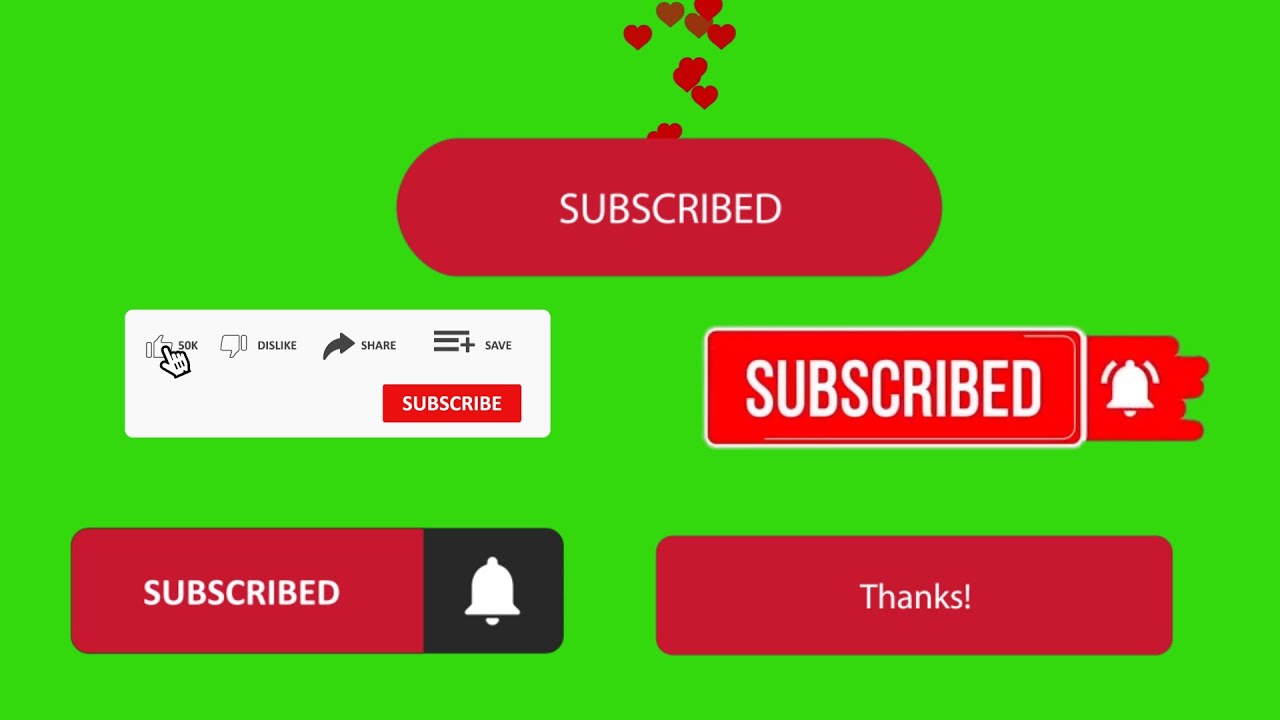 Top 5 Best YouTube Subscribe Button Green Screen | Free Download