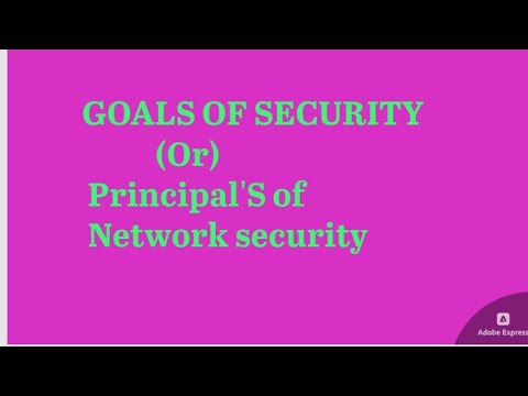 Goals of network security ?  // principal of network security  ? !!! Maintains of network security ?