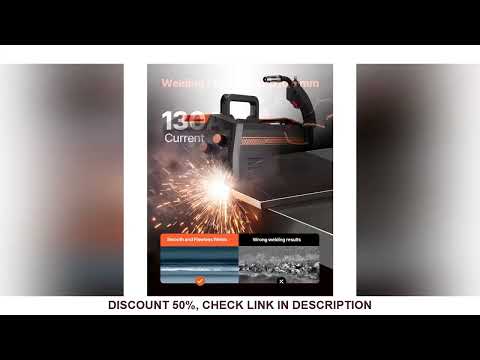 SucceBuy MIG Welder 130Amp Synergic Mig Welding Machine Gasless Flux Core Welder Portable Mig Welder