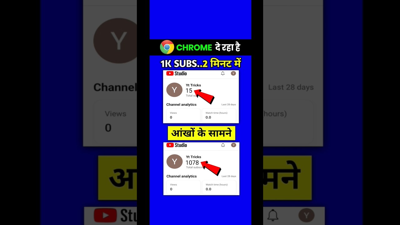 🔥Chrome दे रहा है 1K Subscriber🤩- Subscriber Kaise Badhaye |Youtube Subscriber Kaise Badhaye #shorts