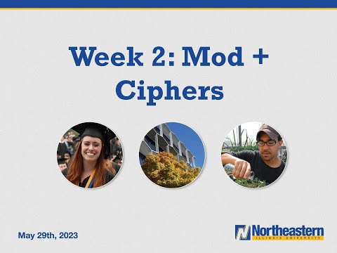 Week 2 - Mod  Ciphers