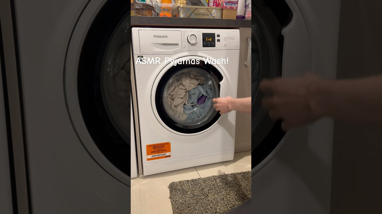 ASMR Laundry in Pyjamas with Hotpoint Washer 🧺