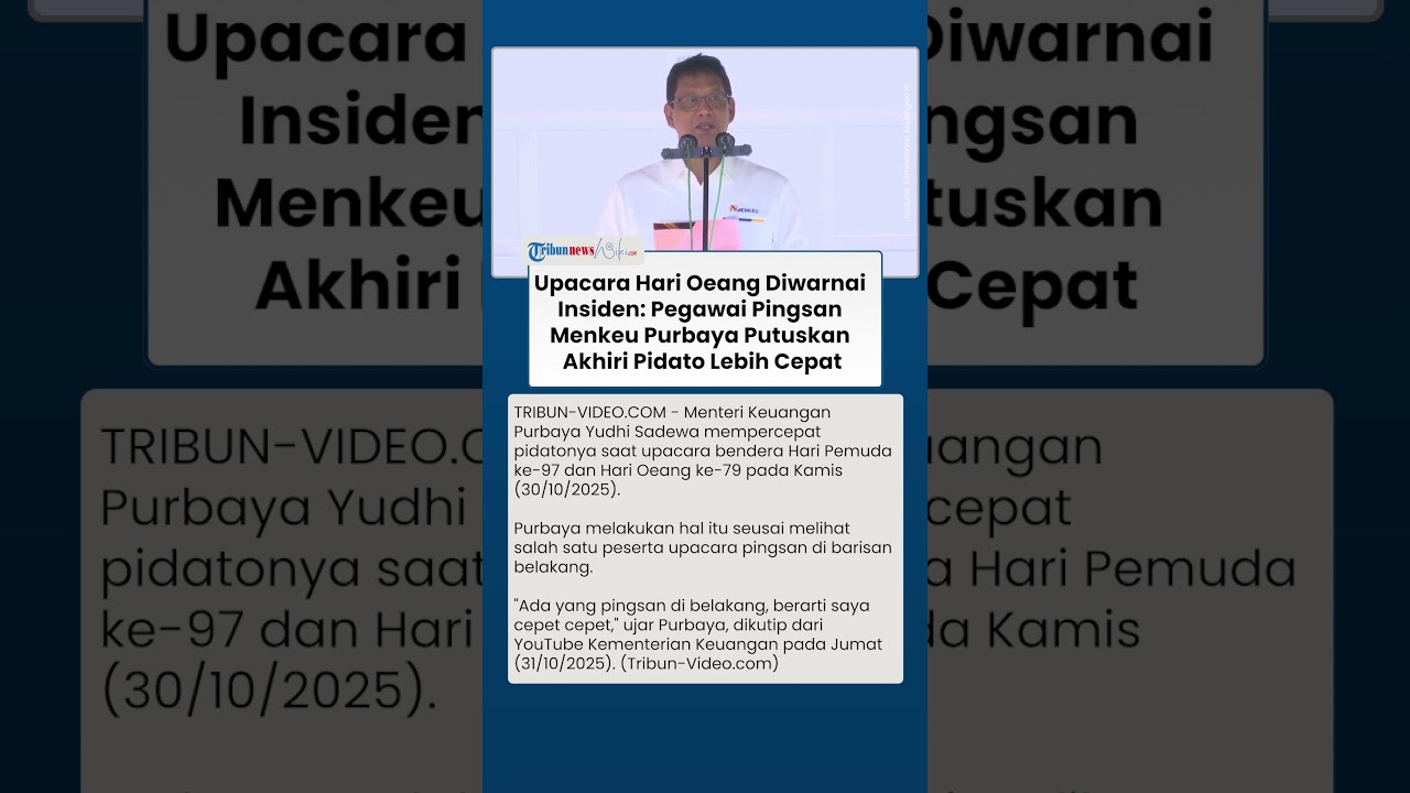 Menteri Keuangan Purbaya Potong Pidato Setelah Anak Buah Pingsan Saat Upacara Hari Oeang ke-79 ๐