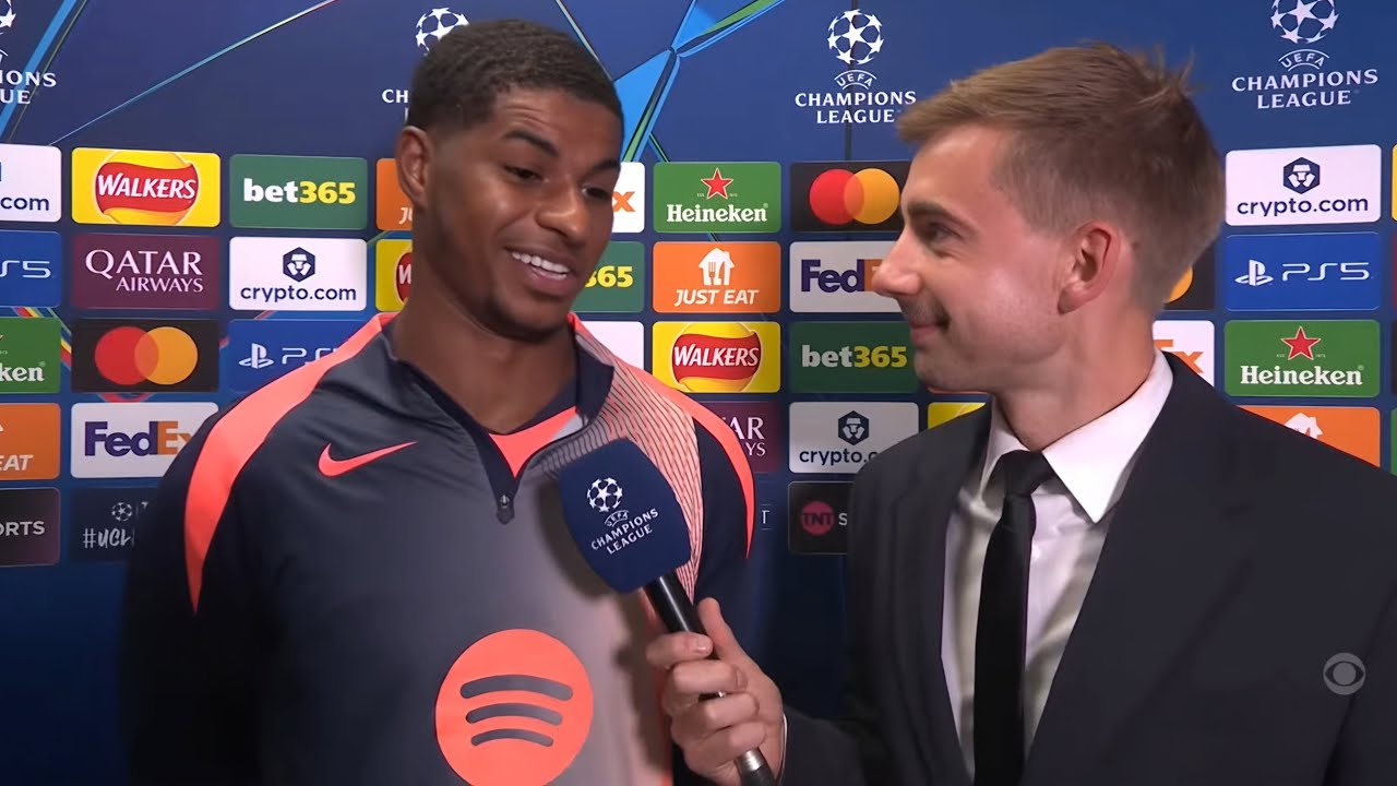 Marcus Rashford Reacts to Barcelona Loss | Post-Match Interview from Newcastle Game ⚽