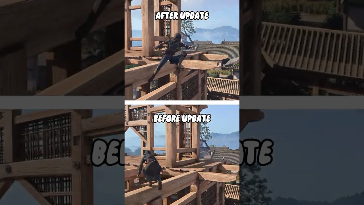 Assassin's Creed Shadows: Before and After Parkour Update Comparison