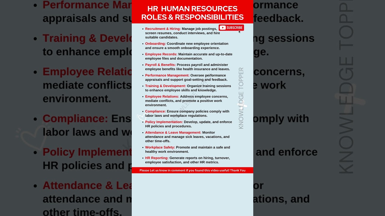 HR Roles & Responsibilities Explained 📋