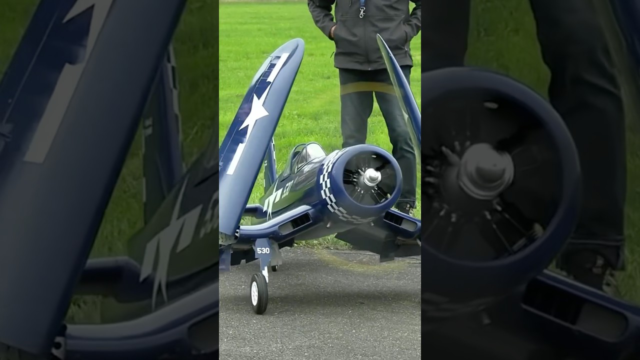 Watch This Amazing RC Corsair Unfold Its Wings for Takeoff ✈️