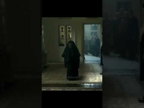 Queen Mary bowing to Queen Elizabeth II scene from The Crown