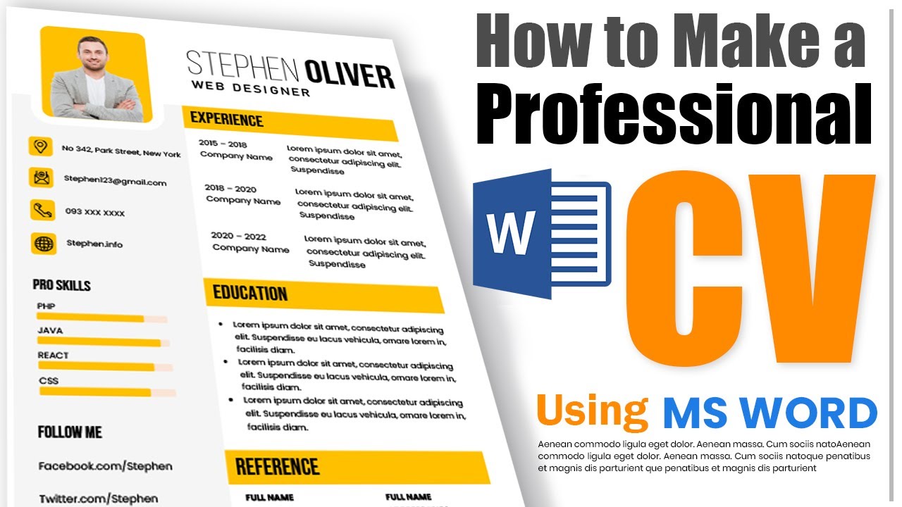 Create a CV/Resume Template in MS Word (2023)