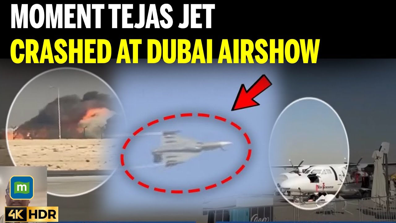 Tejas Jet Crashes at Dubai Airshow 🚨