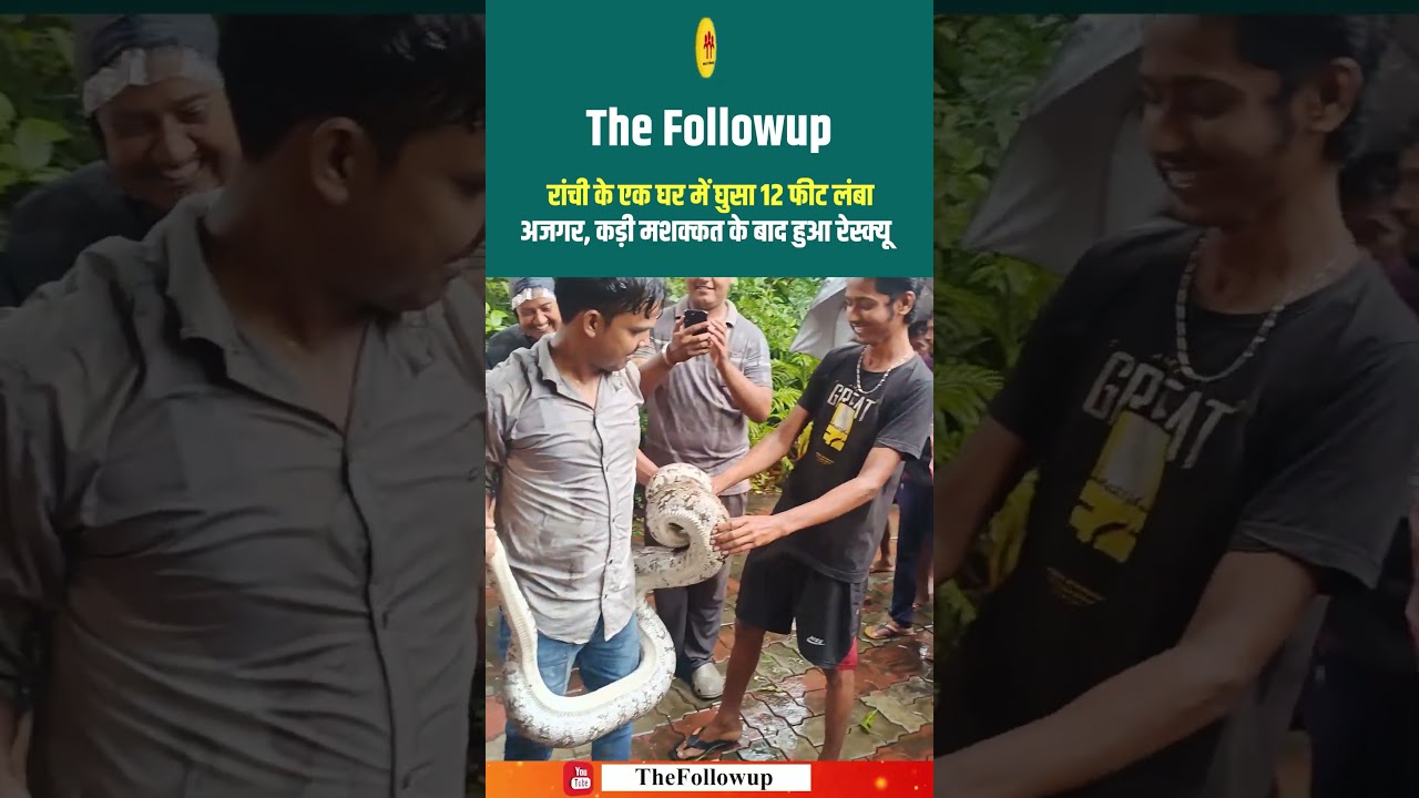 रांची में 12 फीट लंबा अजगर घर में घुसा, टीम ने कड़ी मेहनत से रेस्क्यू किया 🐍