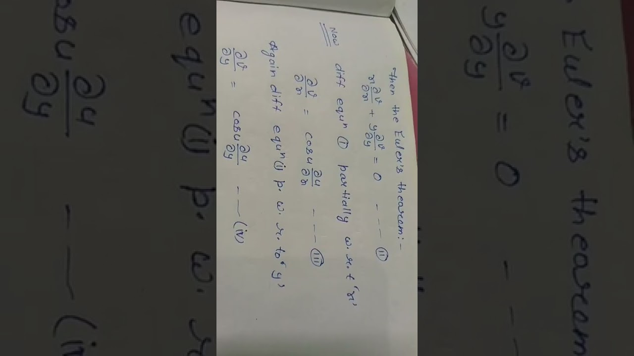 BSC First Year Math: Euler's Theorem and Partial Differentiation - Important Questions Part 2