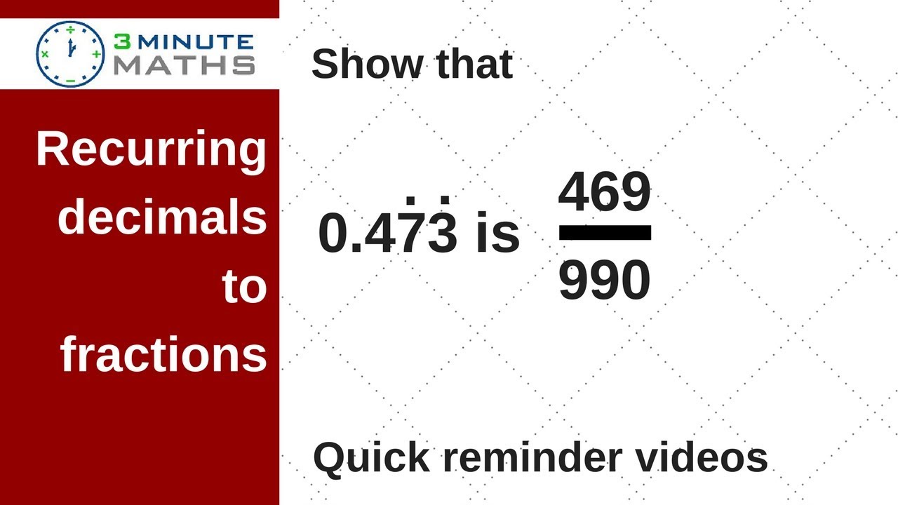 Convert Recurring Decimals to Fractions Easily | GCSE Math Tutorial 🔢