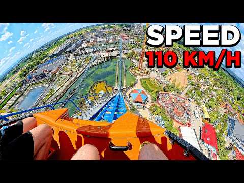 SPEED Biggest and Fastest Water Coaster Energylandia Amusement Park Zator Poland 4K Front Seat POV