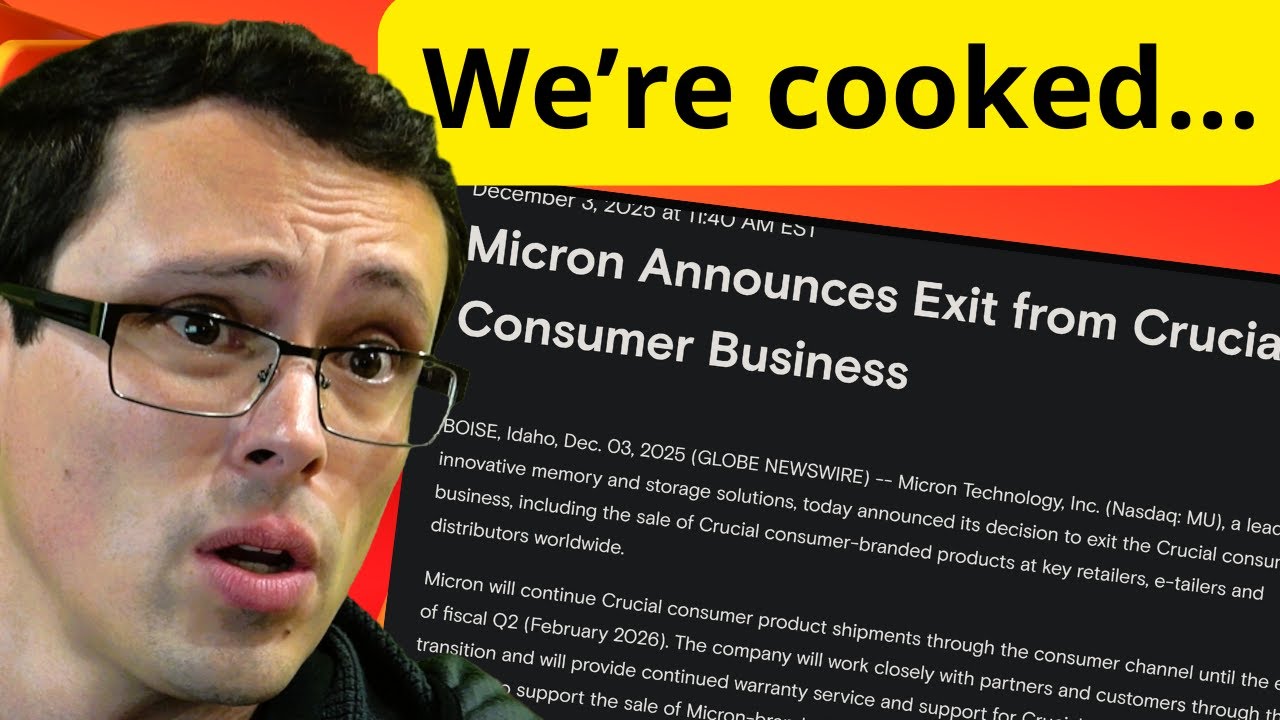 Micron Ceases PC Gaming RAM & SSD Production 🖥️