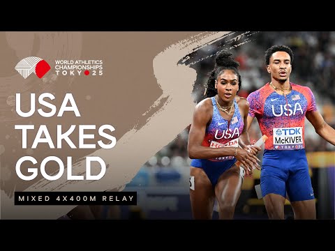 USA successfully defends mixed 4x400m relay gold | World Athletics Championships Tokyo 25