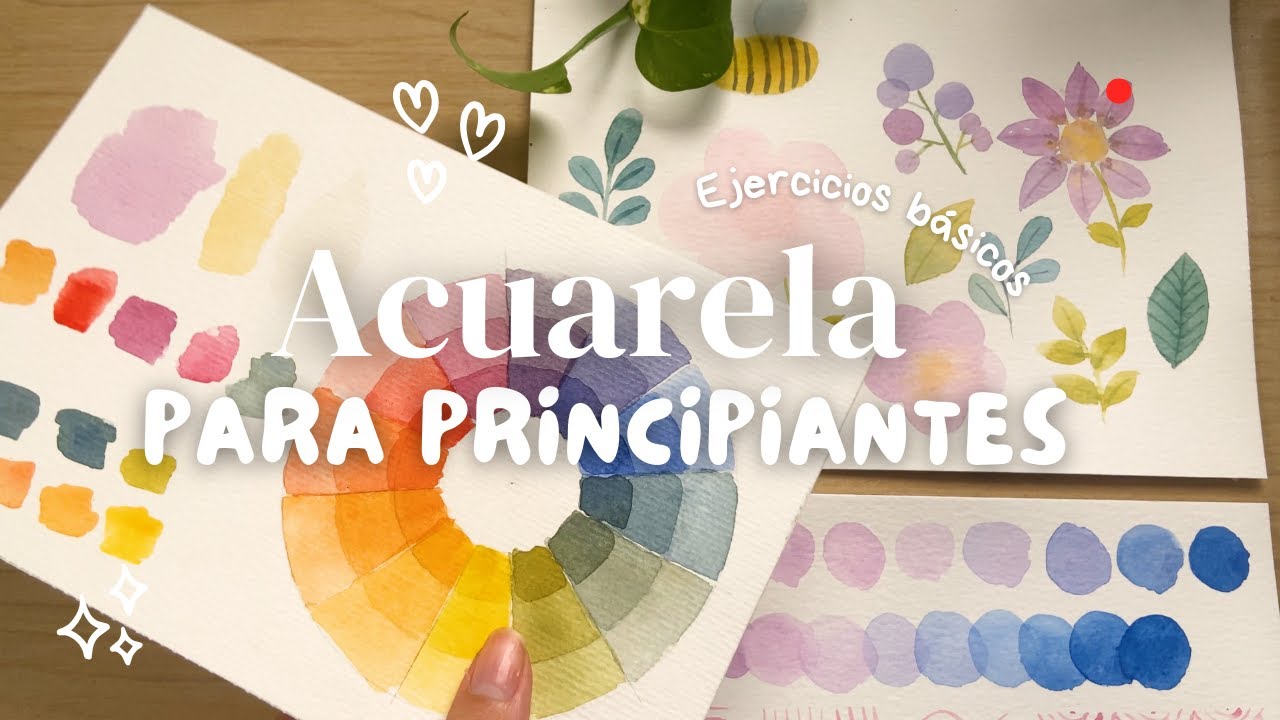 Acuarela para PRINCIPIANTES💖⎟ Ejercicios básicos para empezar a pintar  🎨