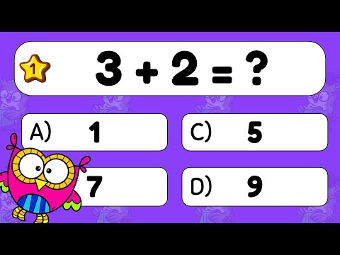 Quiz divertido de matemática | Matemática para crianças | Problemas de adição simples | Continhas