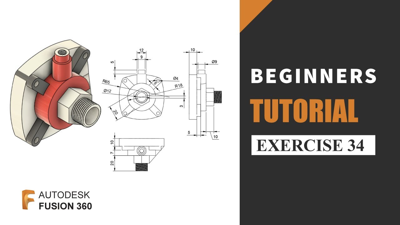 Autodesk Fusion 360 Tutorial for Beginners | Exercise 34 | Learn the basics of designing