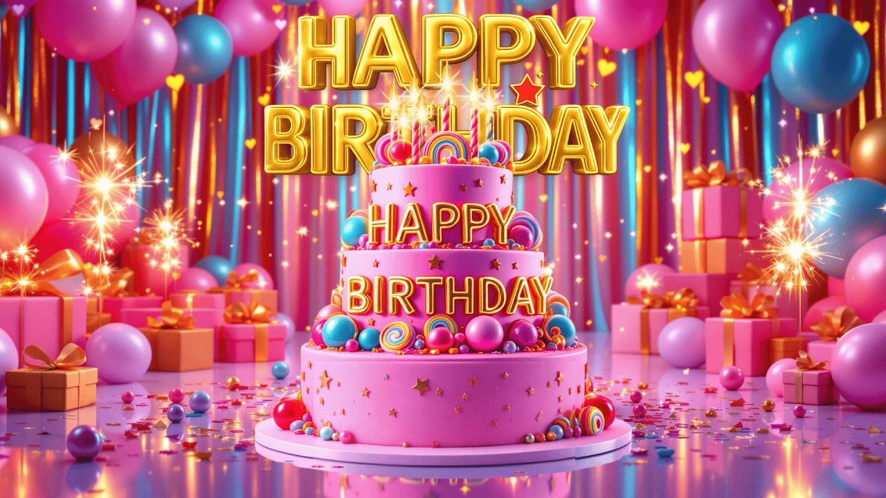 Best Happy Birthday Song 🎉Celebrate with Cake, Balloons & Birthday Wishes